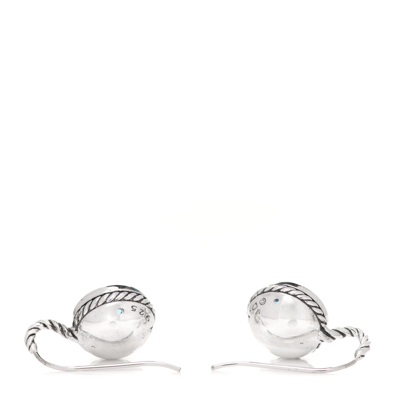 David Yurman Sterling Silver Blue Topaz 12mm Color Classics Drop Earrings 3 of 4