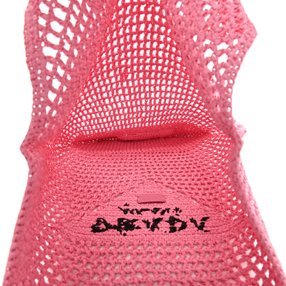 Prada Yarn Raffia Effect Crochet Logo Embroidered Shopping Tote Bag Petalo 4 of 8