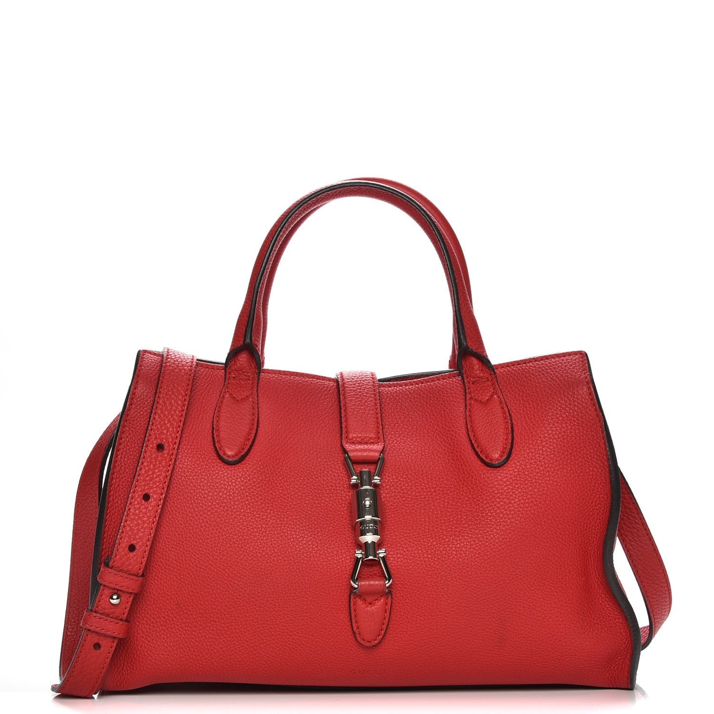 Soft Calfskin Small Jackie Top Handle Bag Hibiscus Red