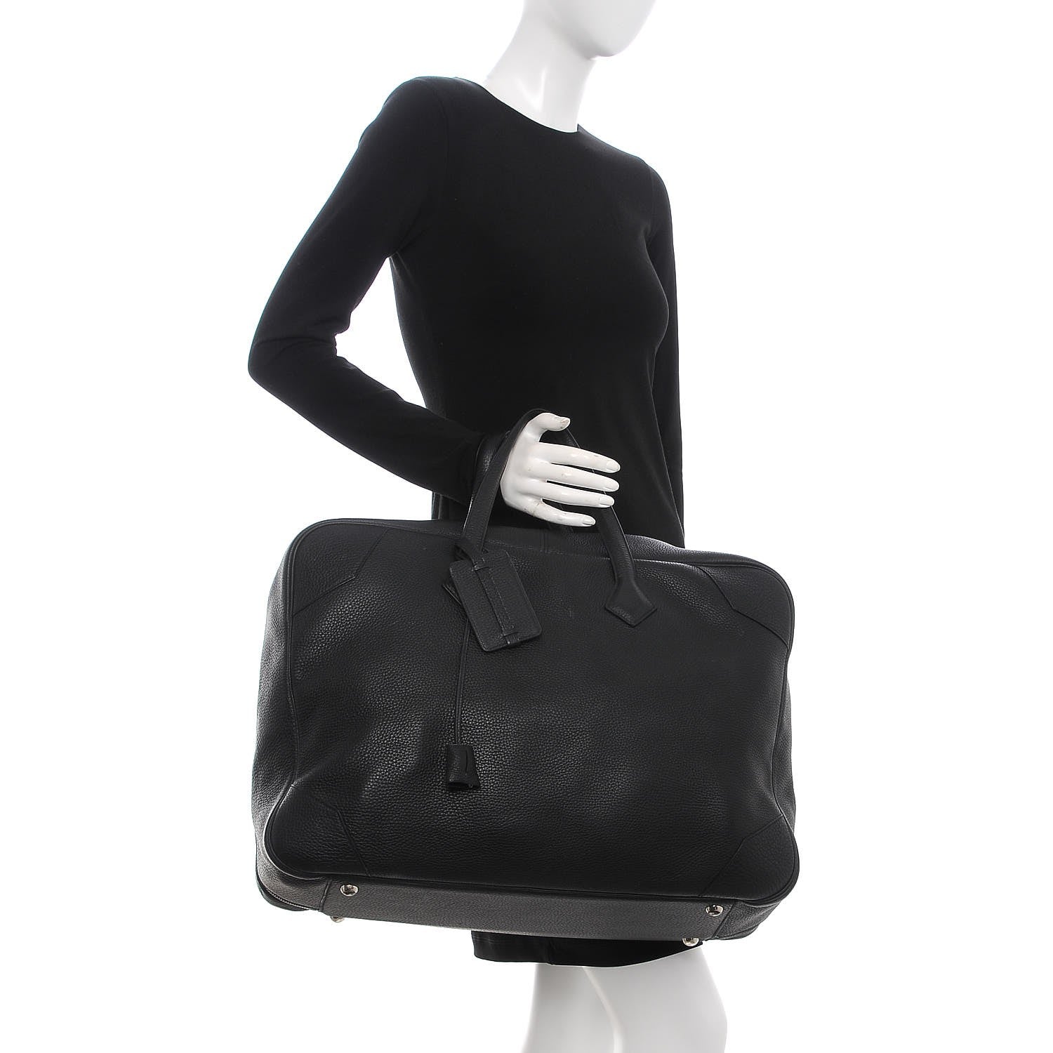 Hermes Taurillon Clemence Victoria 50 Travel Black 2 of 15