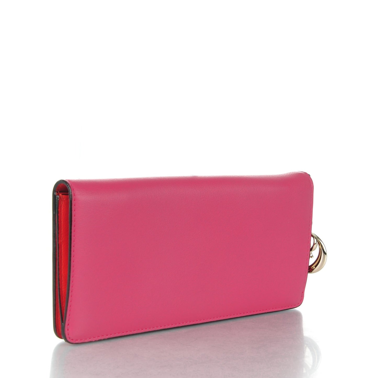 Smooth Calfskin Diorissimo Wallet Pink Red