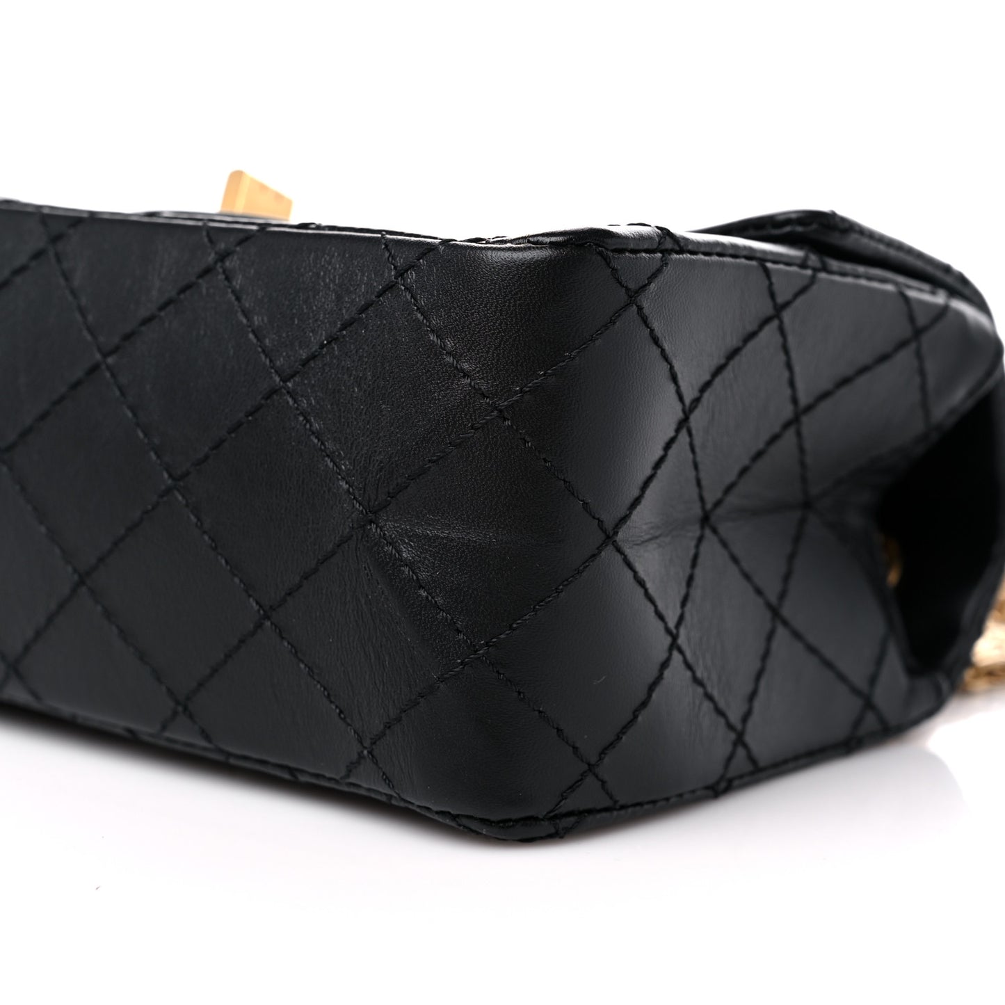 Aged Calfskin Quilted 2.55 Reissue Mini Flap Black