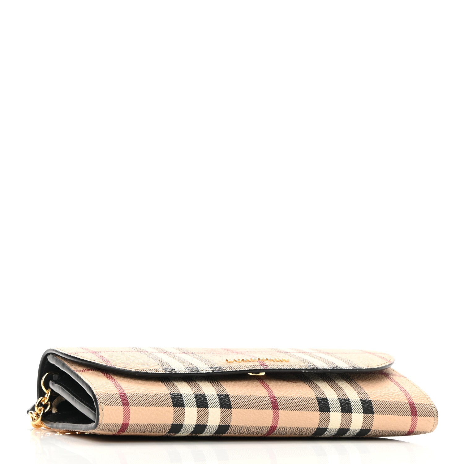 Burberry Haymarket Check Henley Wallet On Chain Black 4 of 10