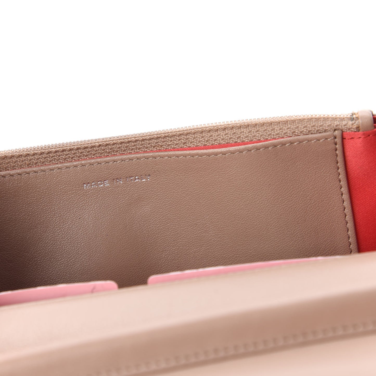 Vinyl Lipstick Wallet On Chain WOC Beige