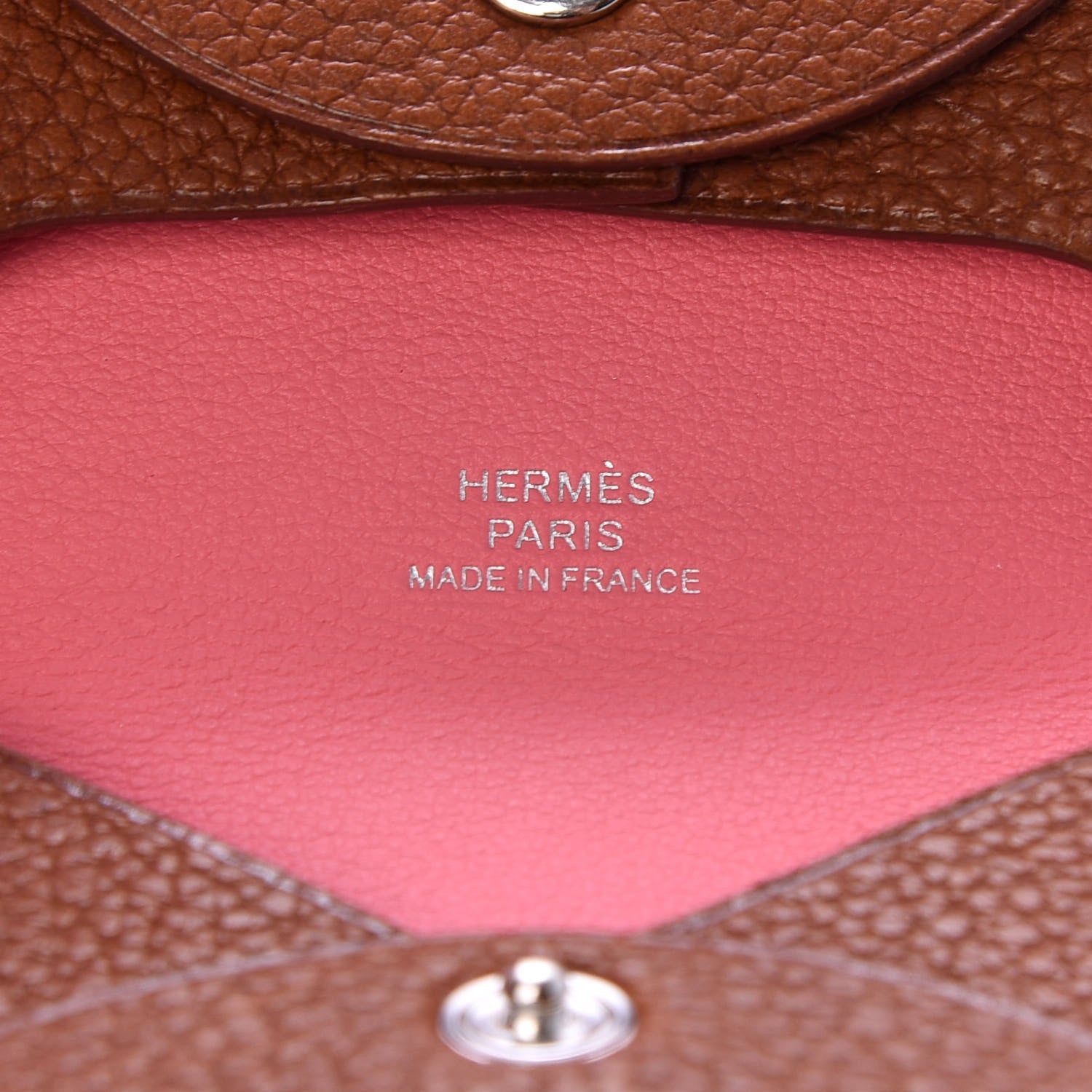 Hermes Barenia Faubourg Bastia Verso Coin Purse Fauve Rose D'ete 7 of 7