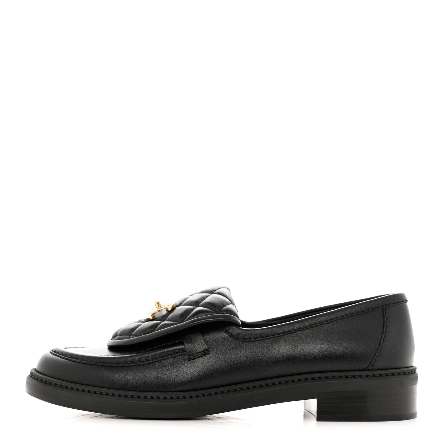 Lambskin Quilted CC Turnlock Loafers 39 Black