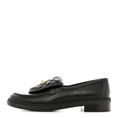Chanel Lambskin Quilted CC Turnlock Loafers 39 Black 1 of 9