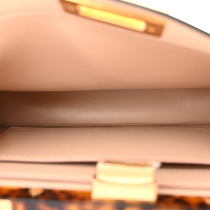 Fendi Vitello Seta Shiny Nappa Plexiglass Small Peekaboo I SEE U Satchel Poudre 5 of 10