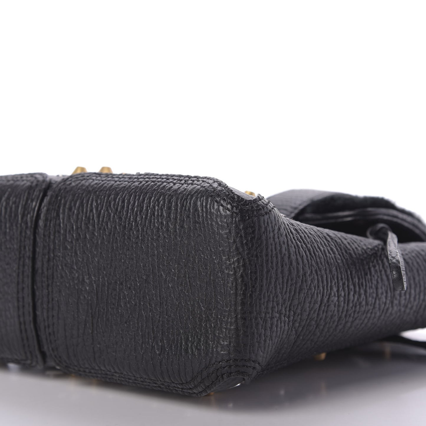 3.1 Textured Calfskin Shearling Studded Mini Pashli Satchel Black