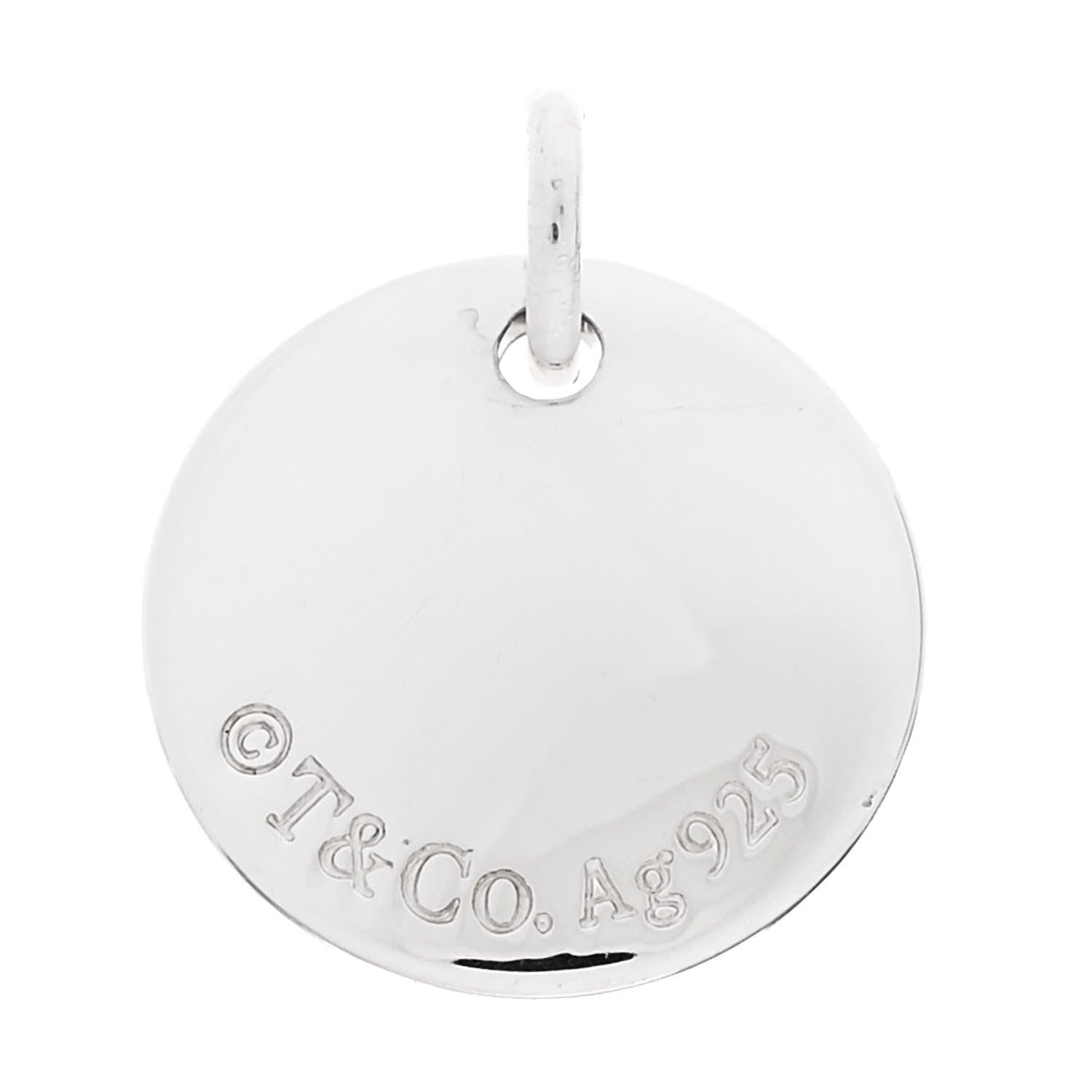 Tiffany Sterling Silver Letter A Disc Charm 3 of 4