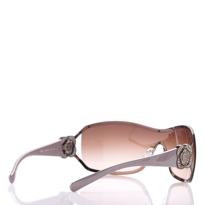 Chanel Swarovski Crystal Camellia CC Sunglasses 4164-B Bronze 4 of 9
