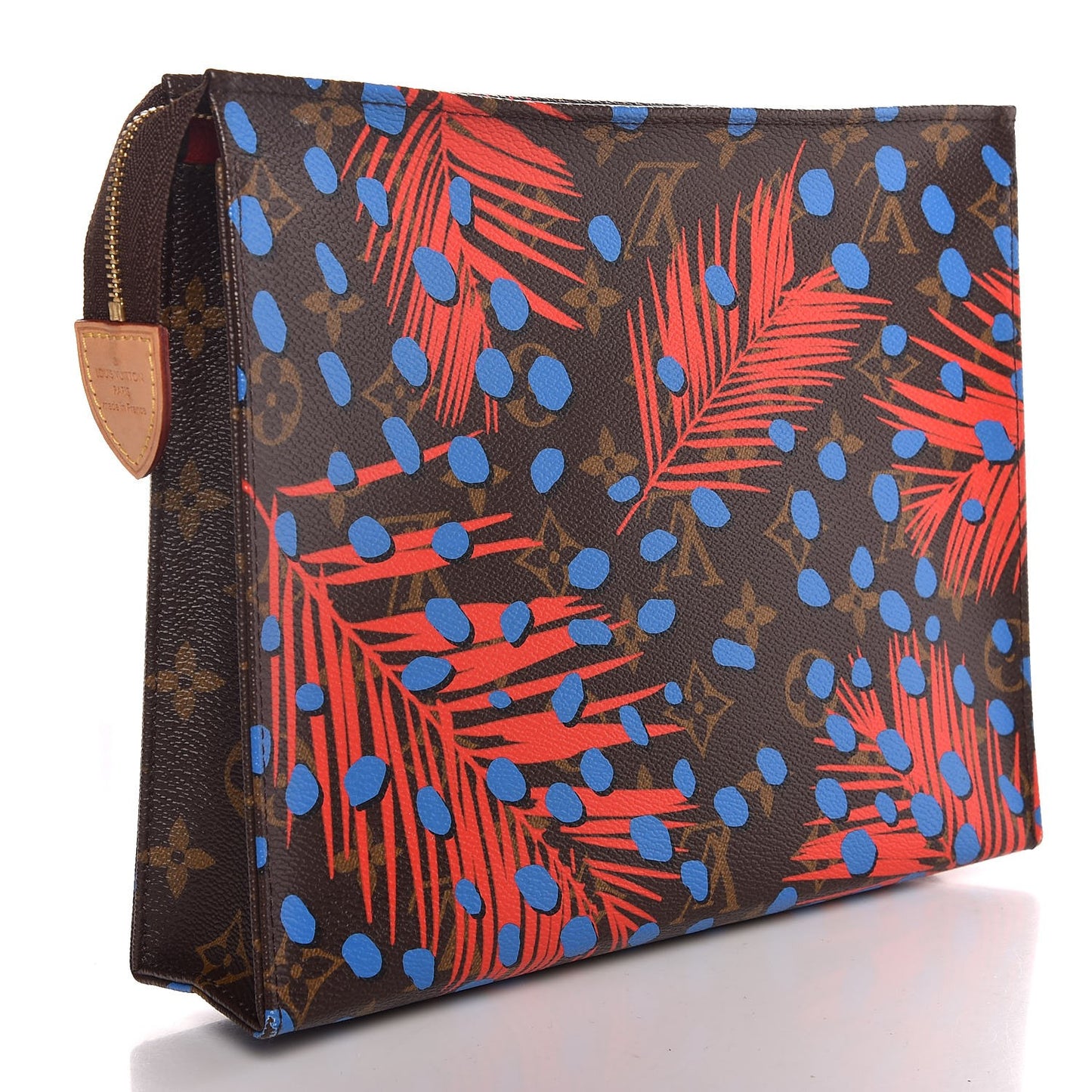 Monogram Jungle Dots Toiletry Pouch 26 Coquelicot Denim