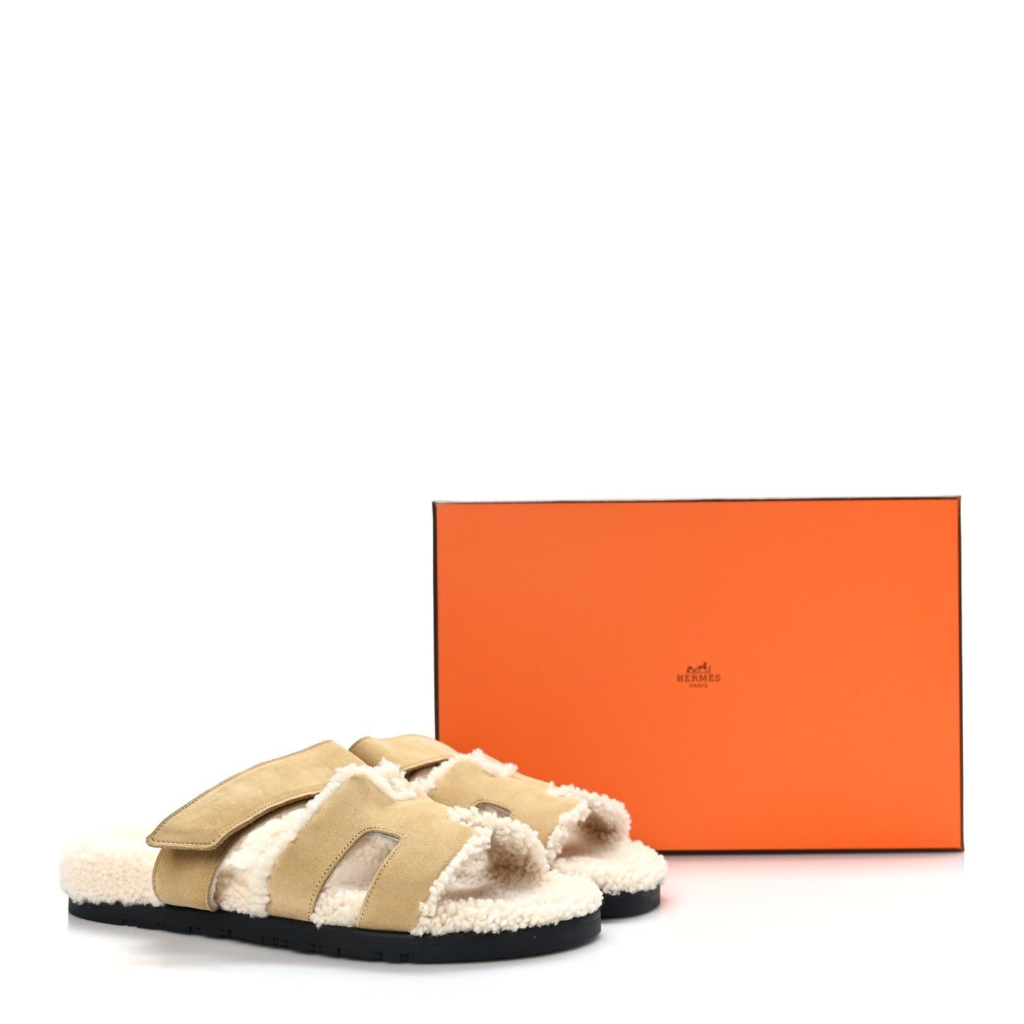 Suede Goatskin Woolskin Womens Chypre Sandals 39.5 Golden Beige