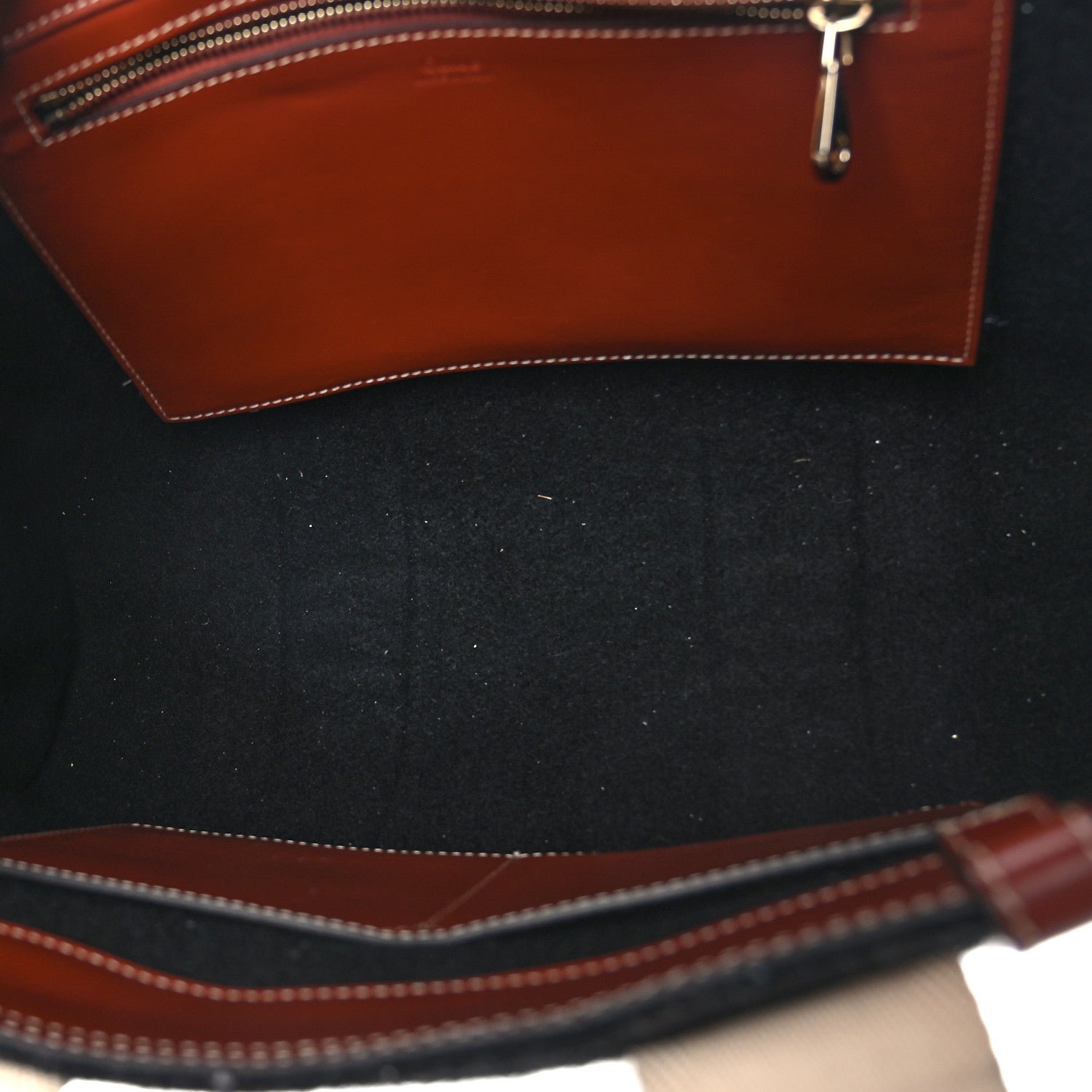 Chloe Felt Calfskin Medium Woody Ribbon Tote Black 5 of 10