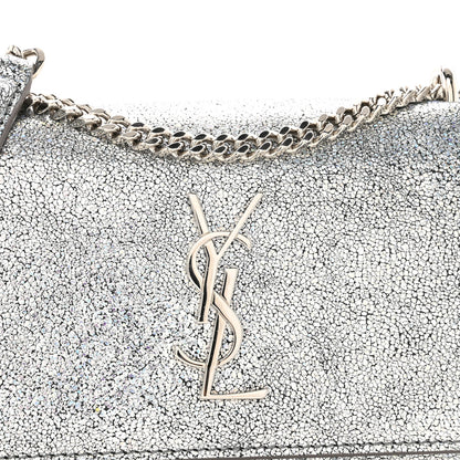 Saint Laurent Metallic Crackled Calfskin Monogram Sunset Chain Wallet Star Light 8 of 13