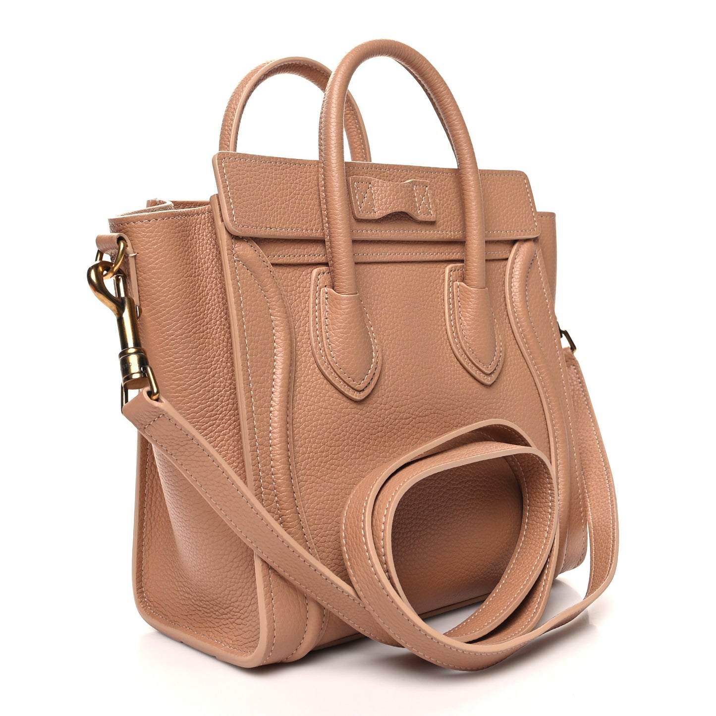 Drummed Calfskin Nano Luggage Desert Rose