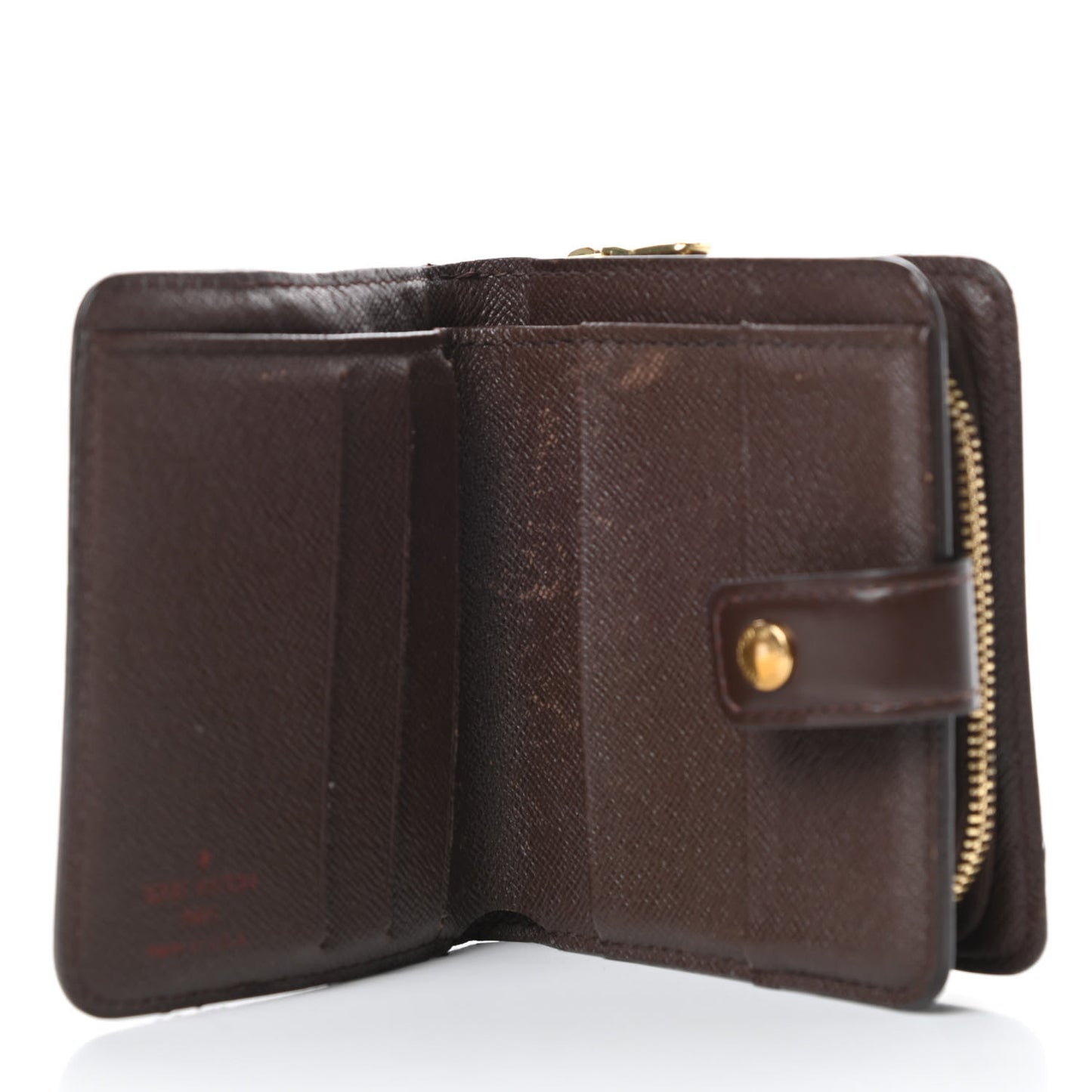 Damier Ebene Zippe Zipped Compact Wallet