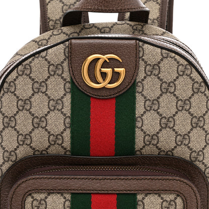 Gucci GG Supreme Monogram Calfskin Web Small Ophidia Day Backpack Beige Ebony New Acero 8 of 11
