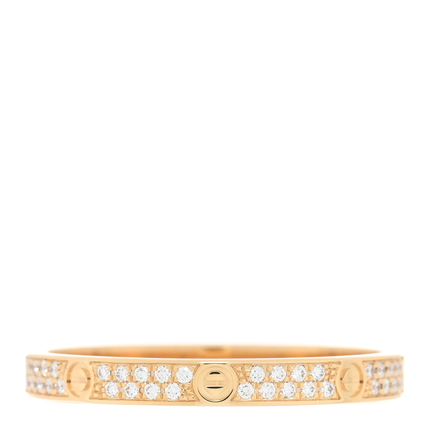 18K Yellow Gold Diamond 2.6mm LOVE Paved Band Ring 59 8.75