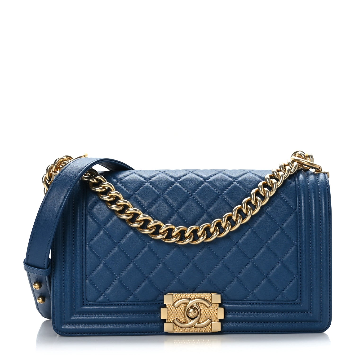 Chanel Lambskin Quilted Medium Boy Flap Blue 1 of 9