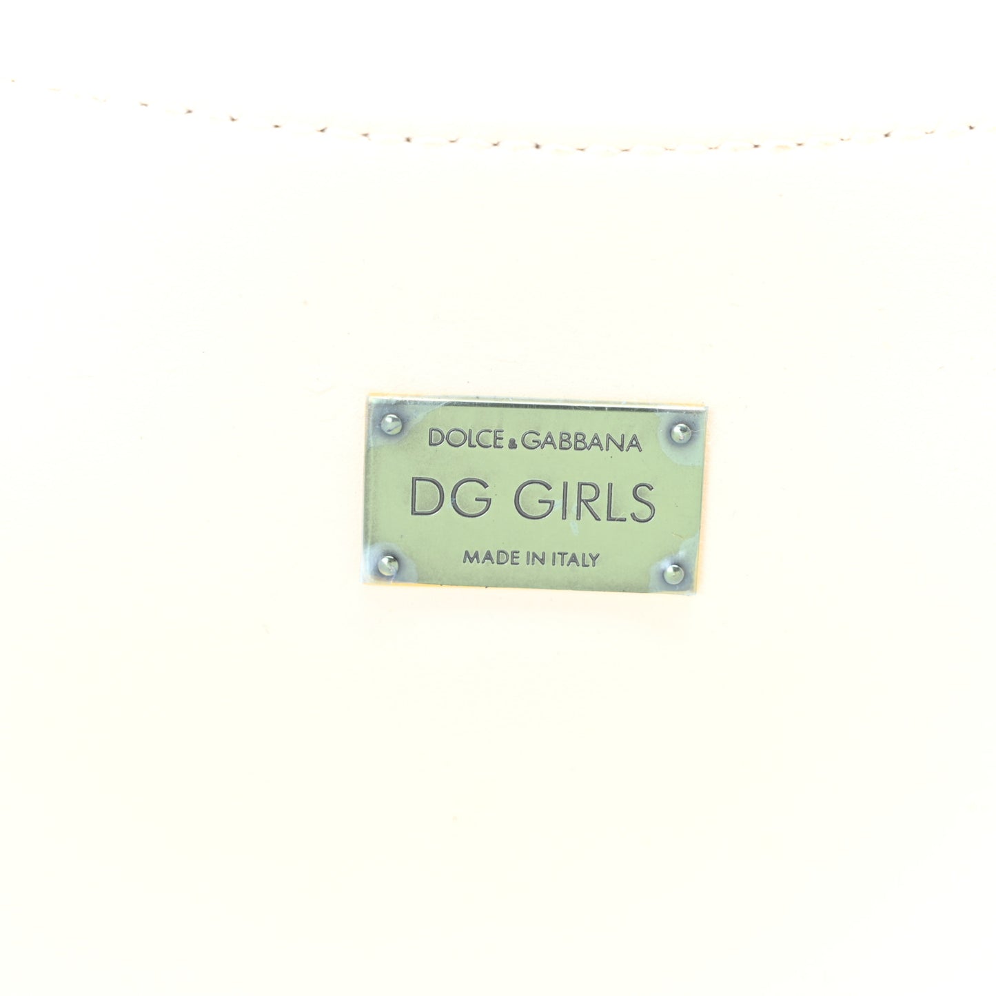 Calfskin DG Girls Phone Shoulder Bag White