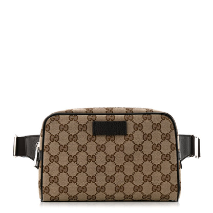 Gucci Monogram Dollar Calfskin Belt Bag Beige Ebony Testa di Moro Marrone Scuro 1 of 11