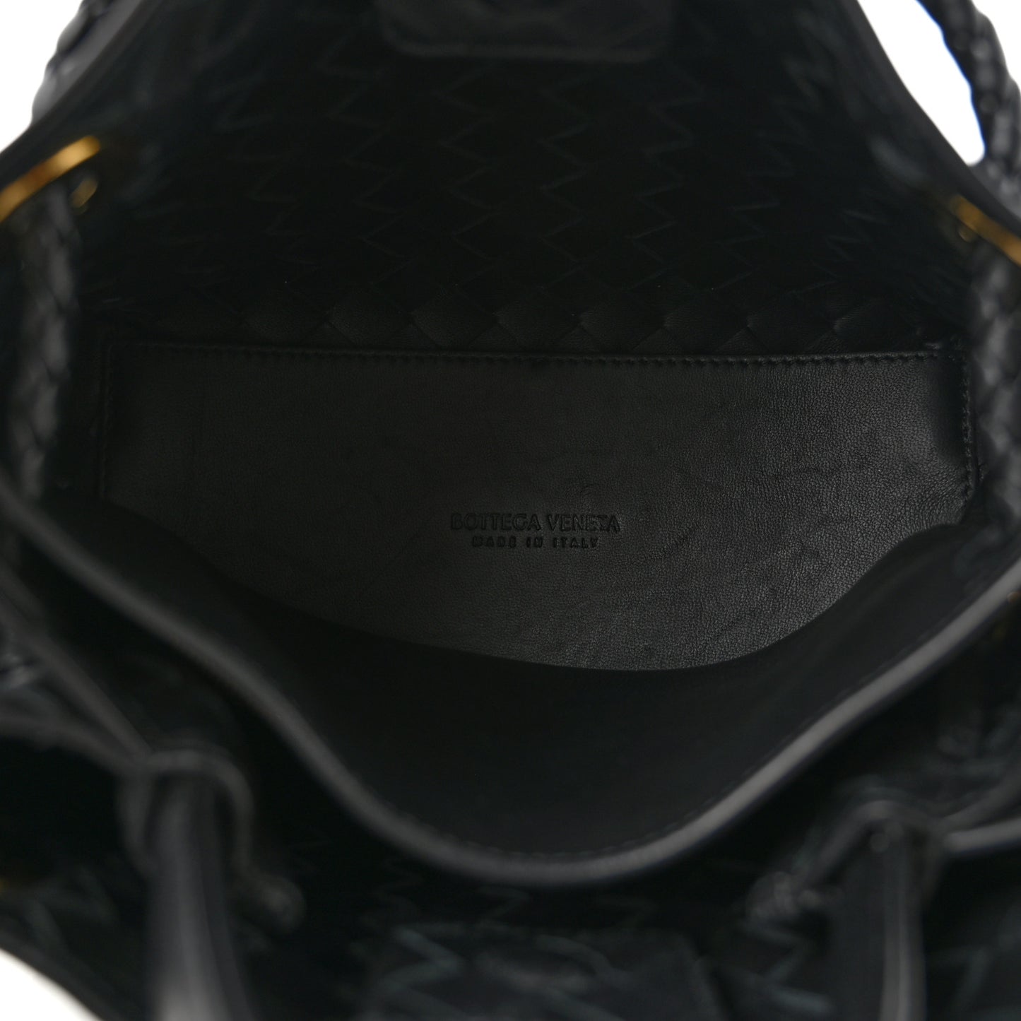 Nappa Intrecciato Small Andiamo Shoulder Bag Black
