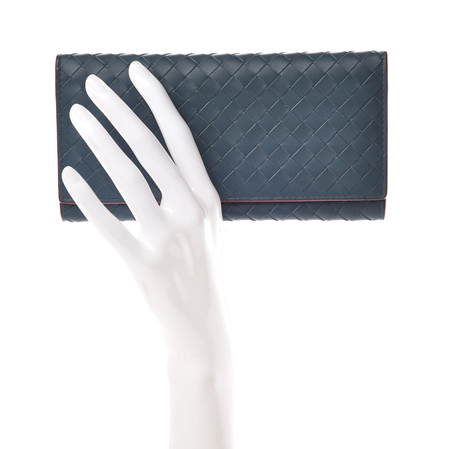 Nappa Intrecciato Continental Flap Wallet Brighton Baccara Rose