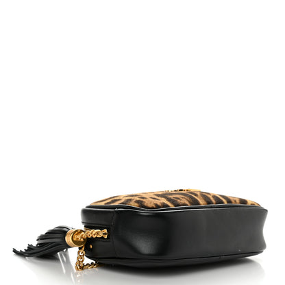 Saint Laurent Canvas Calfskin Leopard Print Monogram Mini Lou Camera Bag Brown 5 of 10