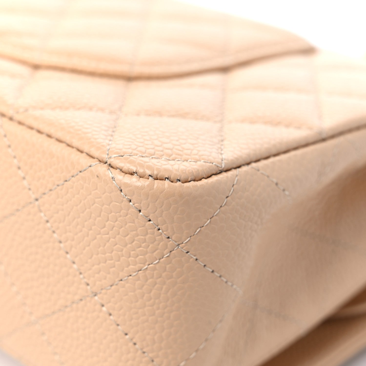 Chanel Caviar Quilted Medium Double Flap Beige 11 of 12