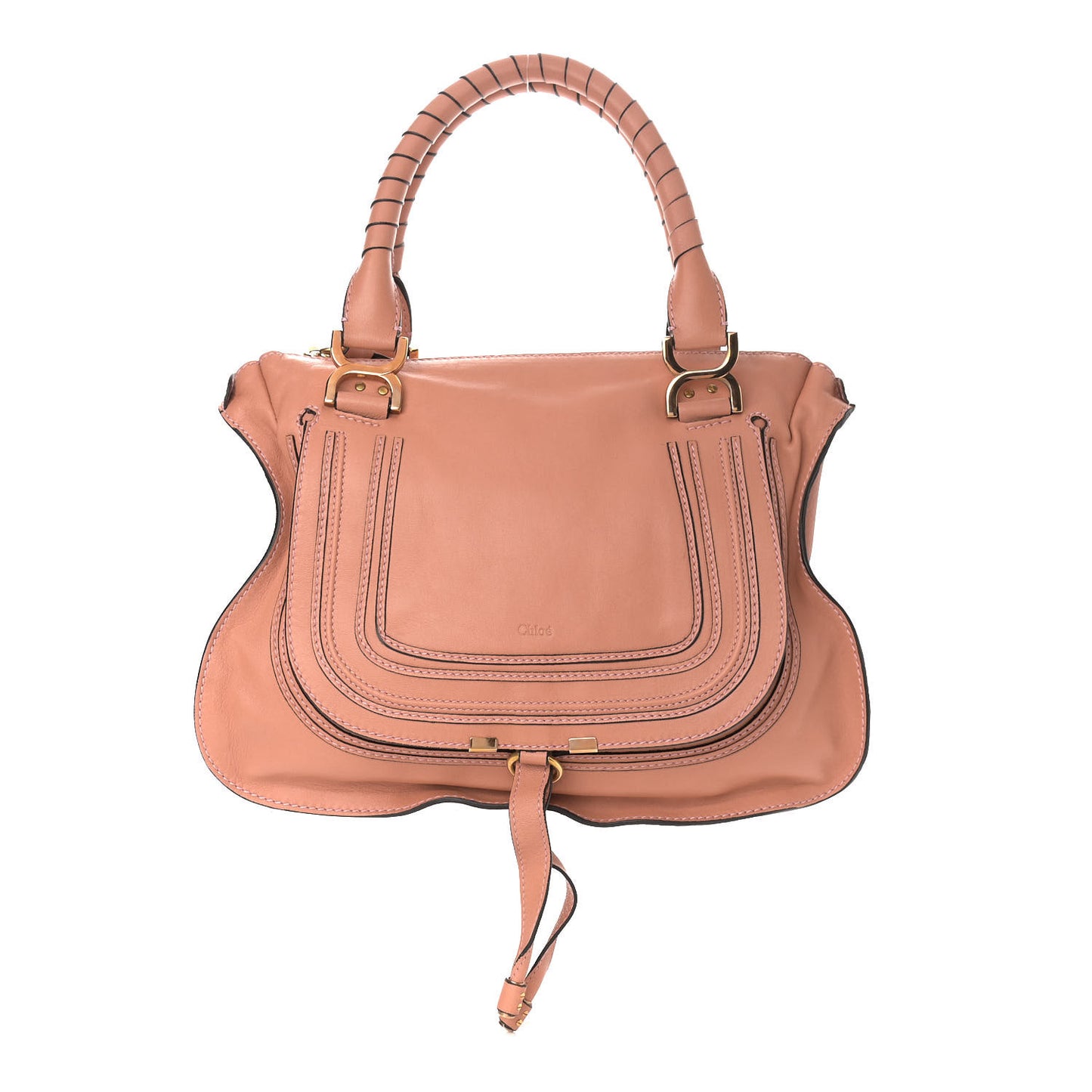 Calfskin Medium Marcie Satchel Peach Pink