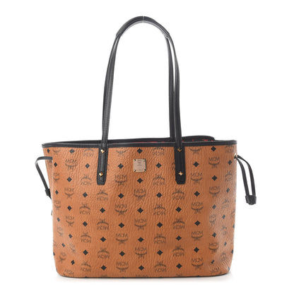 MCM Visetos Medium Reversible Shopping Tote Cognac Black 2 of 9