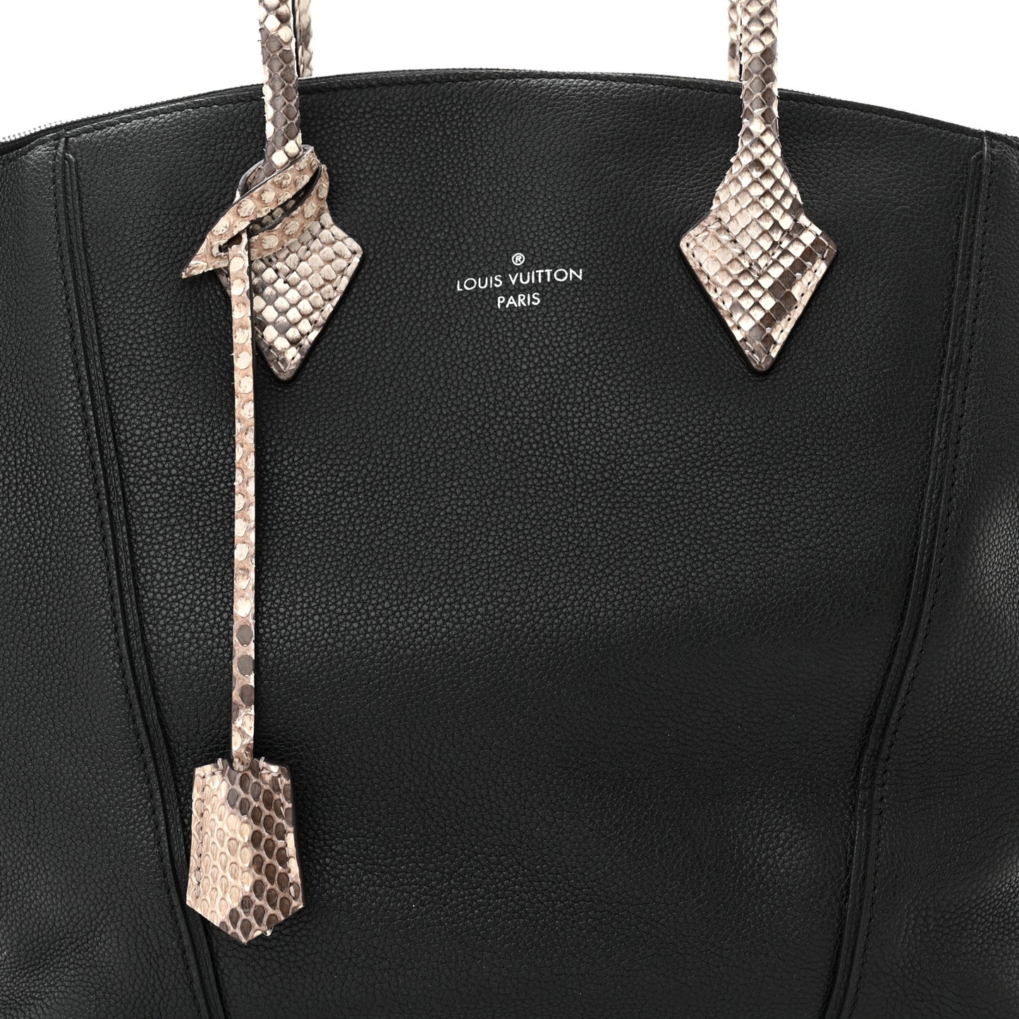 Veau Cachemire Snakeskin Soft Lockit MM Black