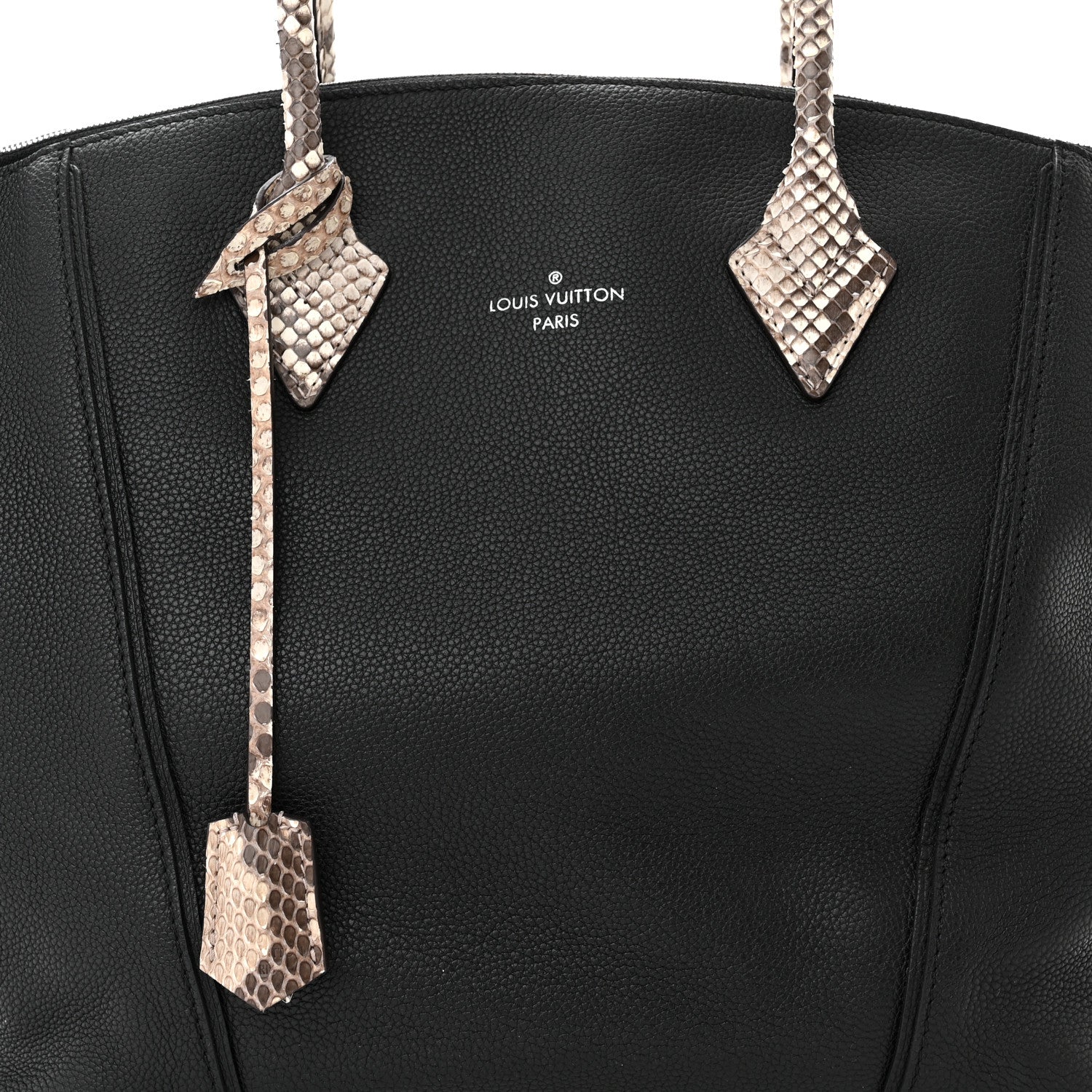 Louis Vuitton Veau Cachemire Snakeskin Soft Lockit MM Black 7 of 9