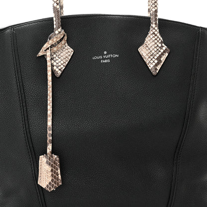 Louis Vuitton Veau Cachemire Snakeskin Soft Lockit MM Black 7 of 9