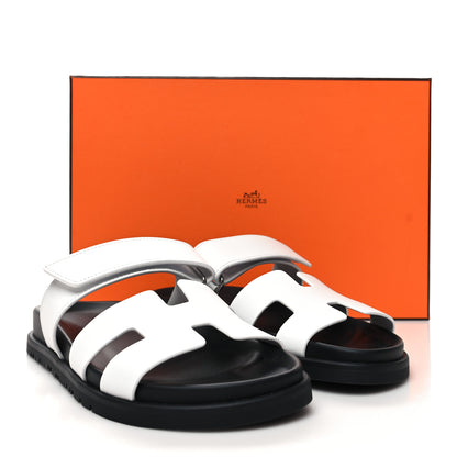 Hermes Calfskin Womens Chypre Sandals 36 White 9 of 9