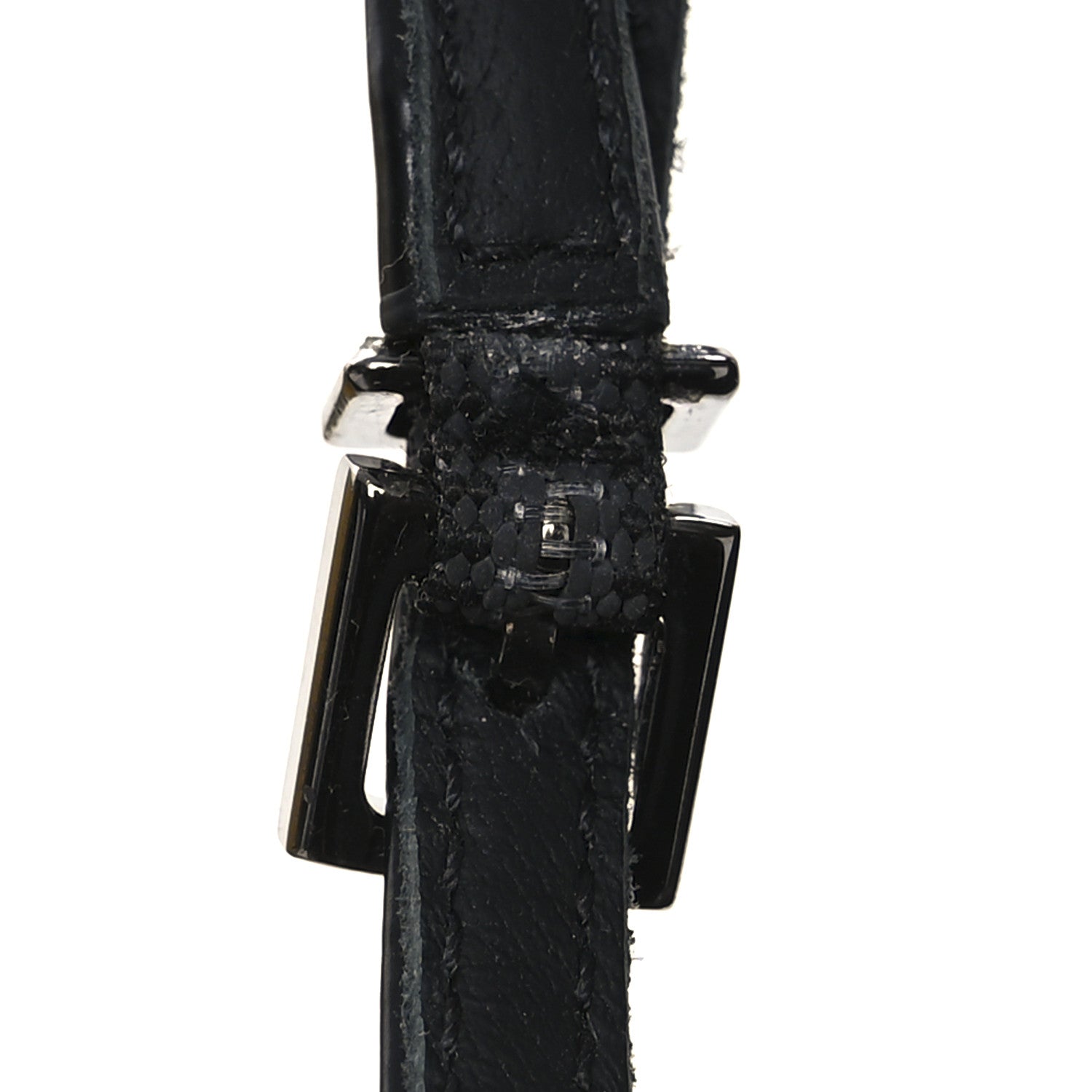 Fendi Chenille Jacquard FF Cut Baguette Ankle Strap 105mm Pumps 38 Black Blue 10 of 11