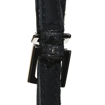 Fendi Chenille Jacquard FF Cut Baguette Ankle Strap 105mm Pumps 38 Black Blue 10 of 11