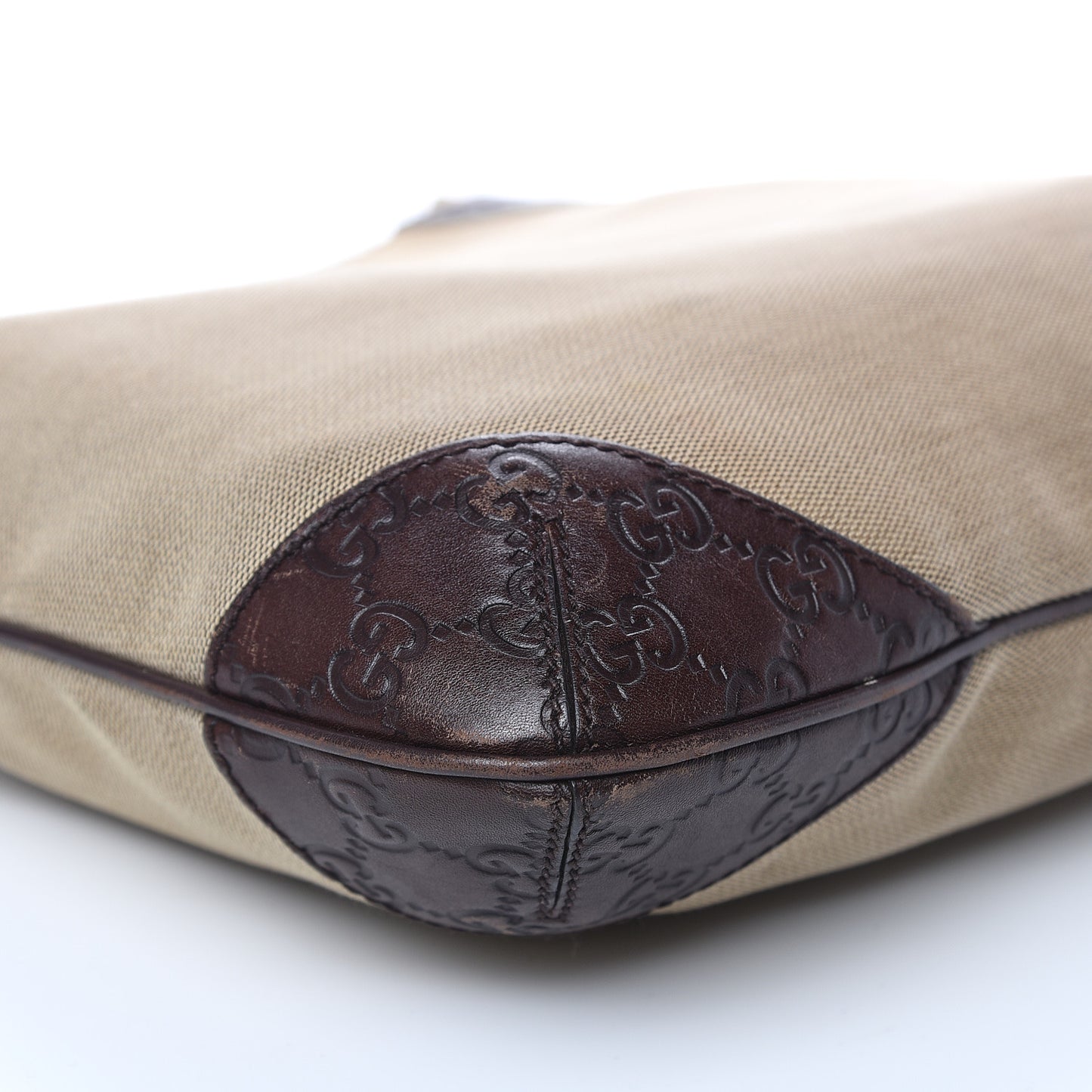 Canvas Signature Hobo Shoulder Bag Dark Brown