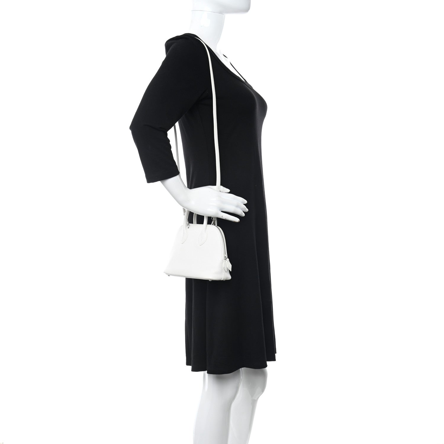 Hermes Chevre Mysore Mini 1923 Bolide White 2 of 14
