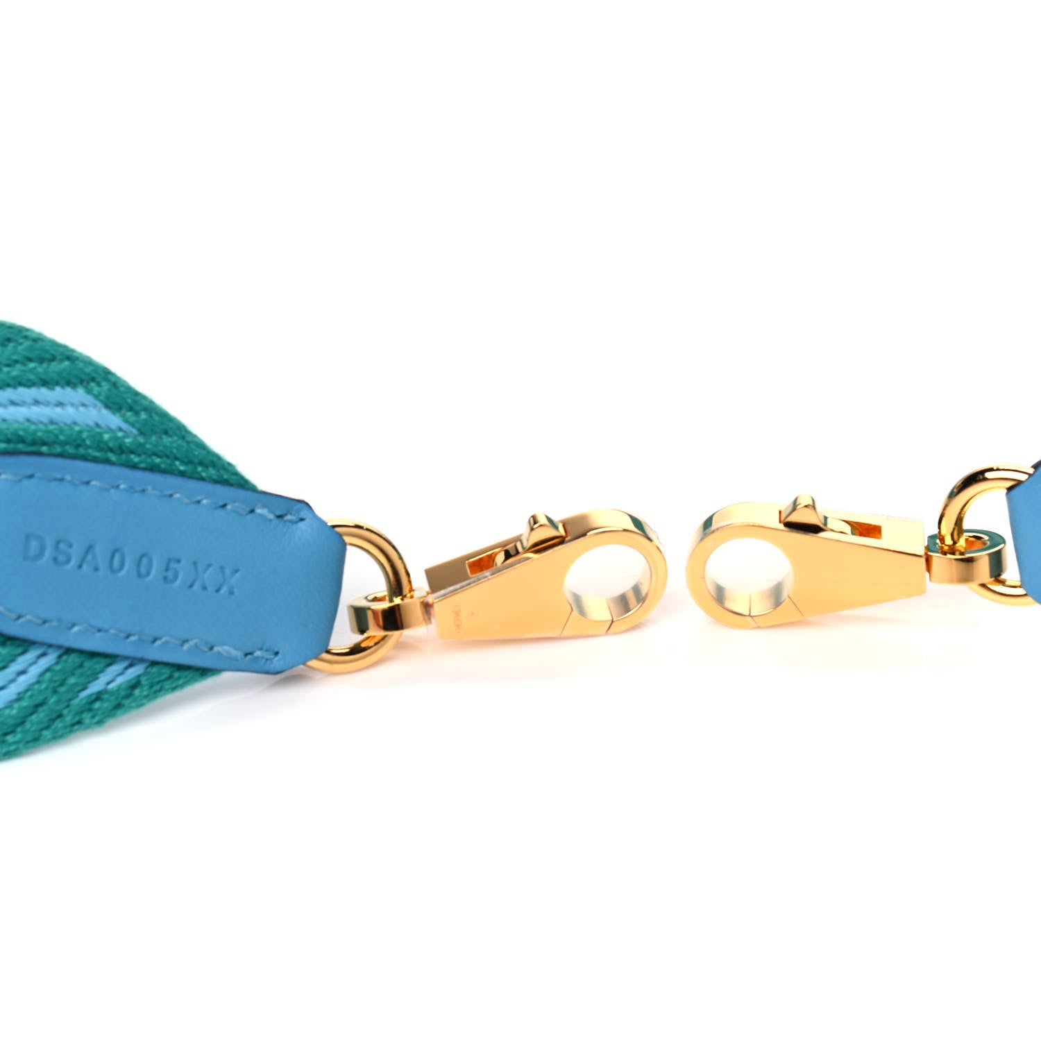Hermes Toile Swift 50mm Sangle ZigZag Shoulder Strap Bleu Du Nord Vert Veronese 3 of 3