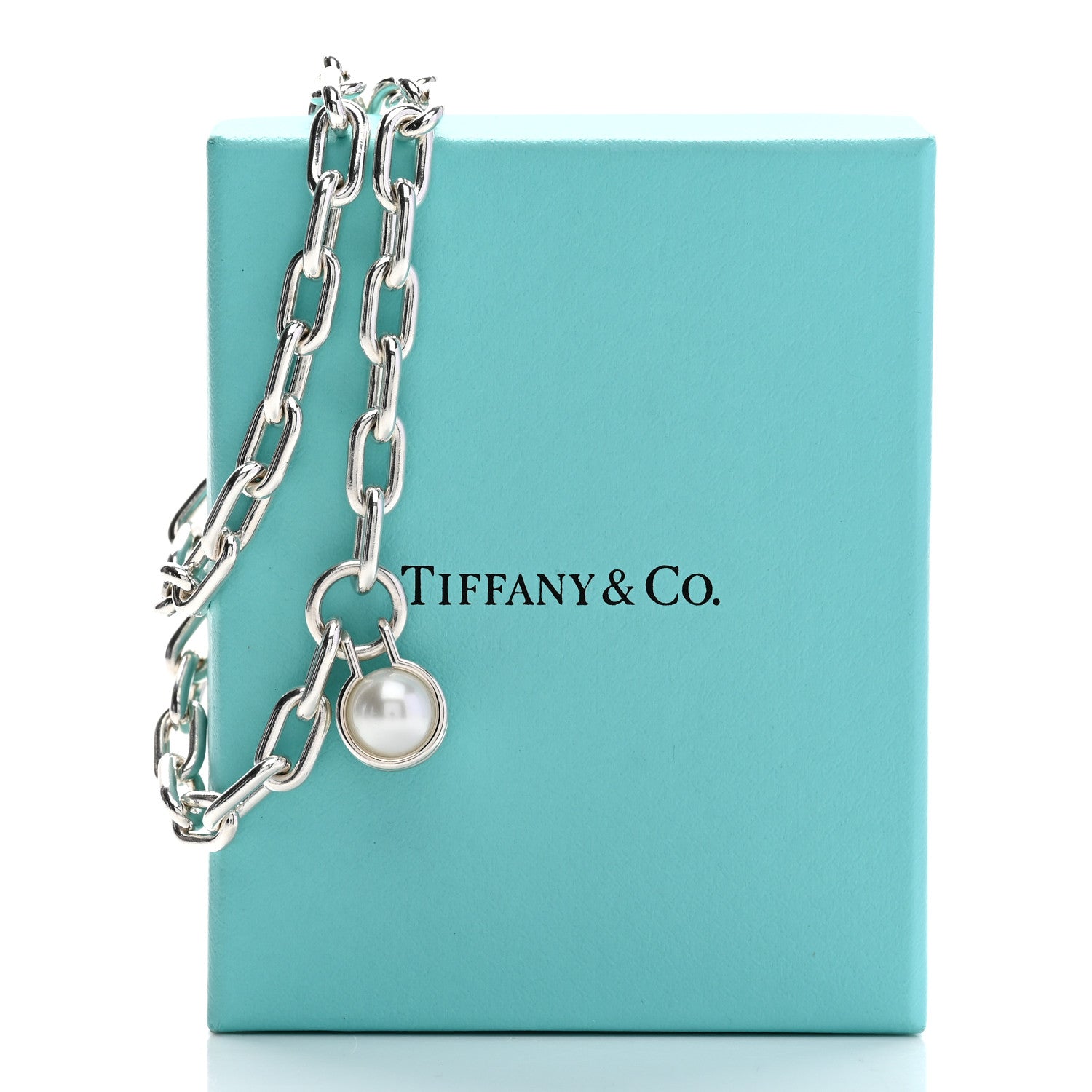 Tiffany Sterling Silver Cultured Pearl HardWear Link Bracelet 4 of 4