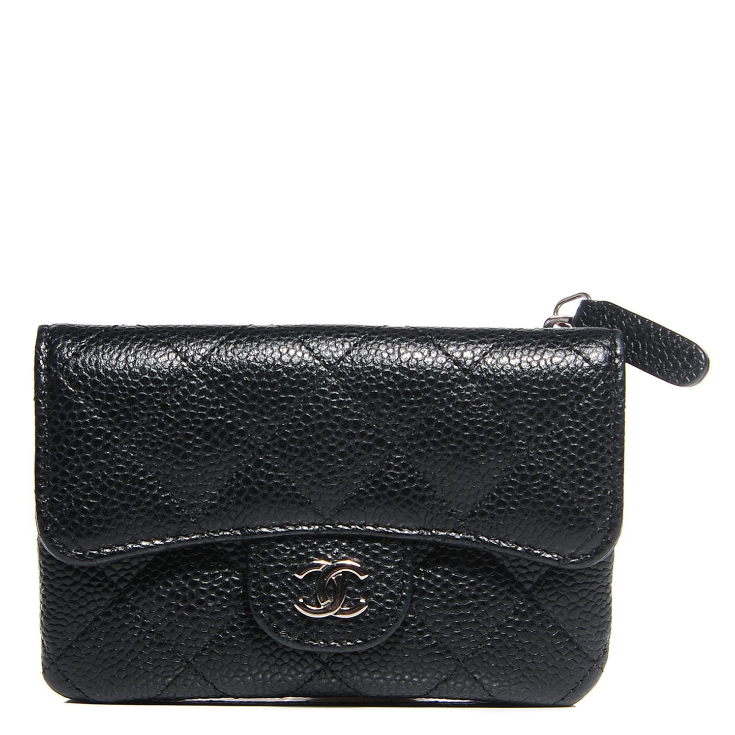 Caviar Quilted Coin Purse Black