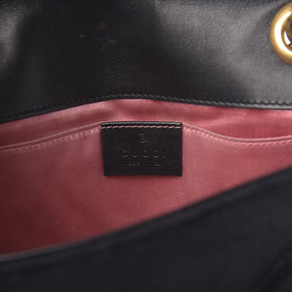 Gucci Velvet Matelasse Mini GG Marmont Shoulder Bag Black 7 of 14