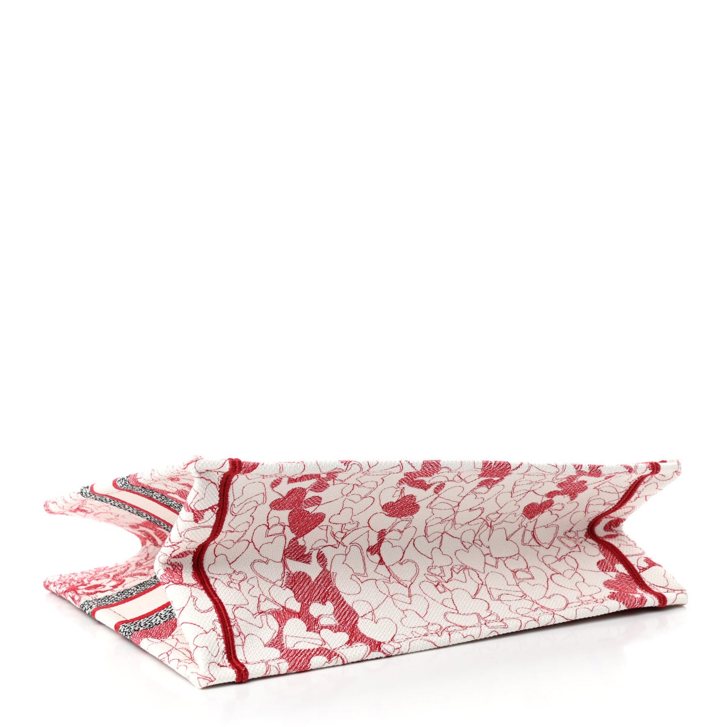 Canvas Embroidered Medium Dioramour D-Royaume Book Tote Red Multicolor