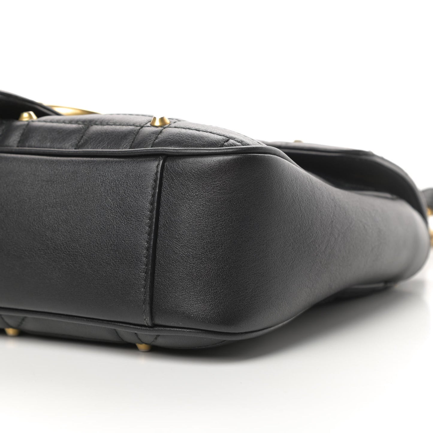 Calfskin Matelasse Studded Medium GG Marmont Shoulder Bag Black