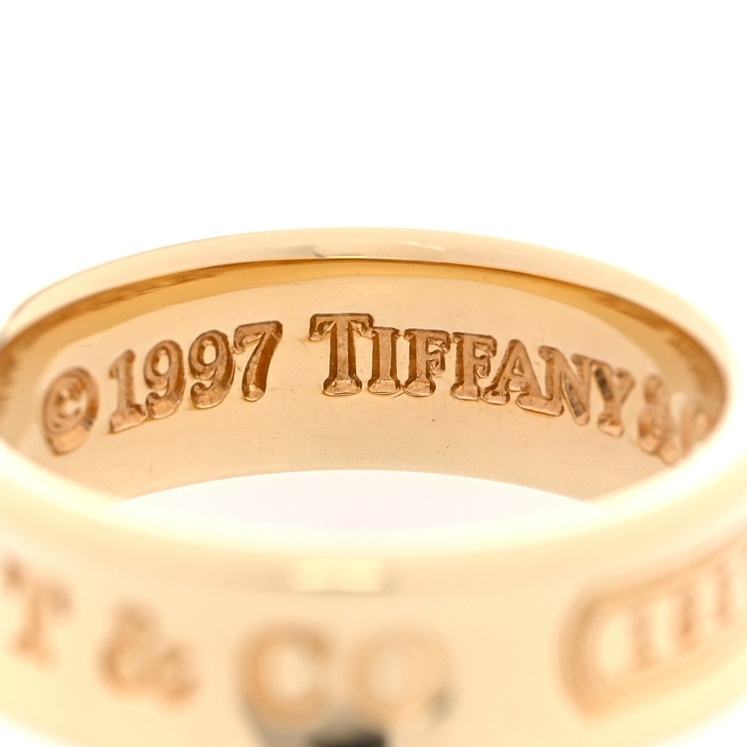 Tiffany 18K Yellow Gold 1837 Band Ring 54 6.75 4 of 5