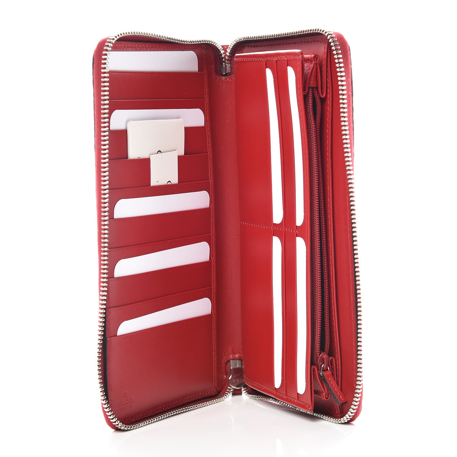 Gucci Guccissima Signature Zip Around Organizer Wallet Hibiscus Red 7 of 10