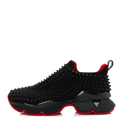 Christian Louboutin Neoprene Mens Spike Sock Flat Sneakers 42 Black 1 of 9