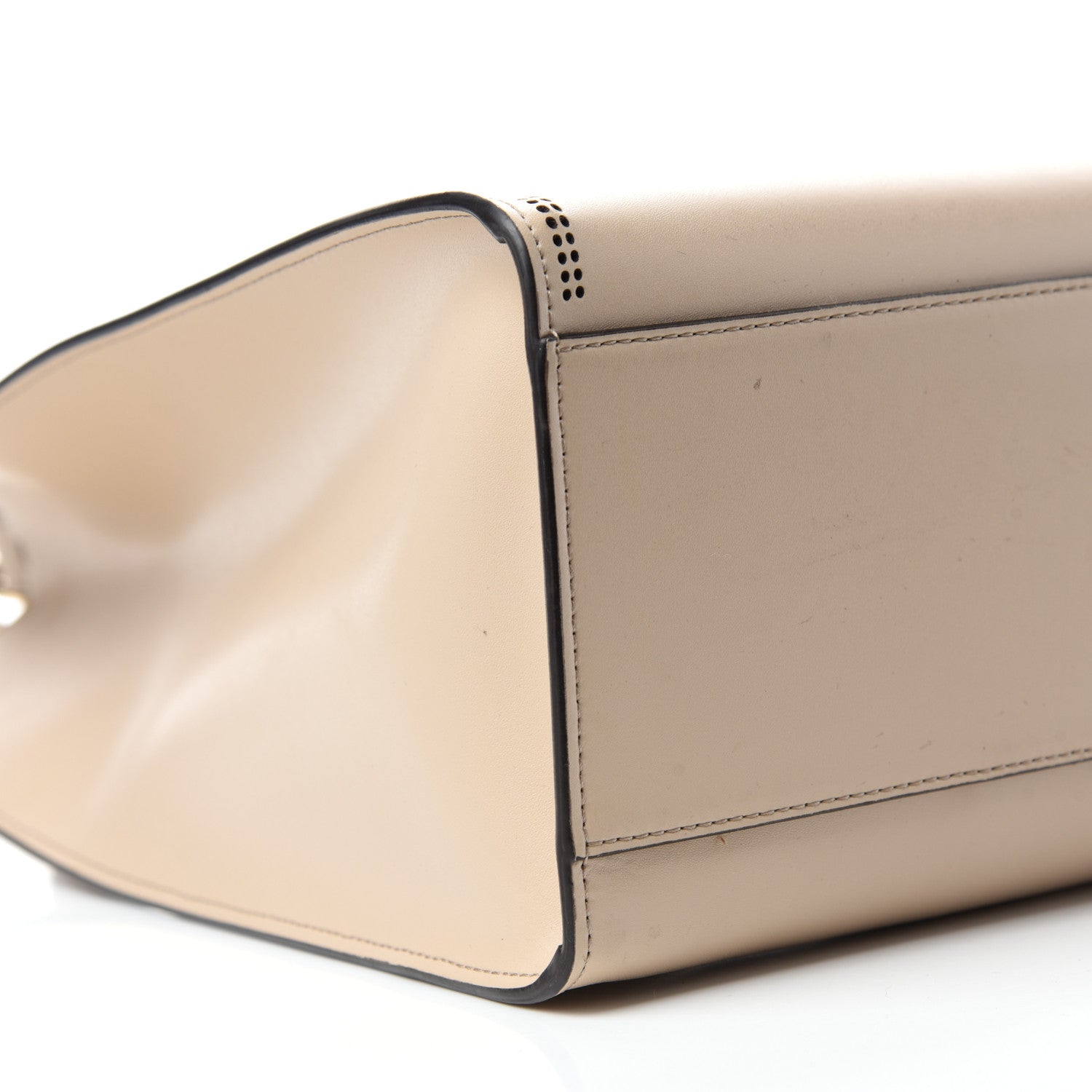 Fendi Vitello Liberty Plexiglass Stamp Patch Perforated Medium Runaway Shopper Tote Nuvola 6 of 9